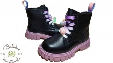 Apawwa aulinukai su violetiniu padu (26-31) Black/Purple 2