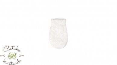 Frotinės kūdikių pirštinės, 10 cm, White